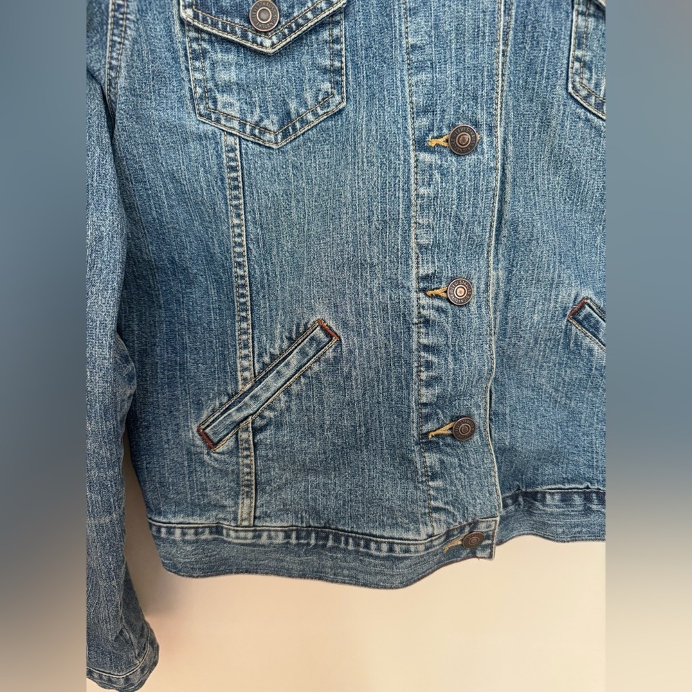 Levi Strauss Signature Women’s Denim Trucker Jacket Medium Vintage Jean Western - Picture 3 of 4